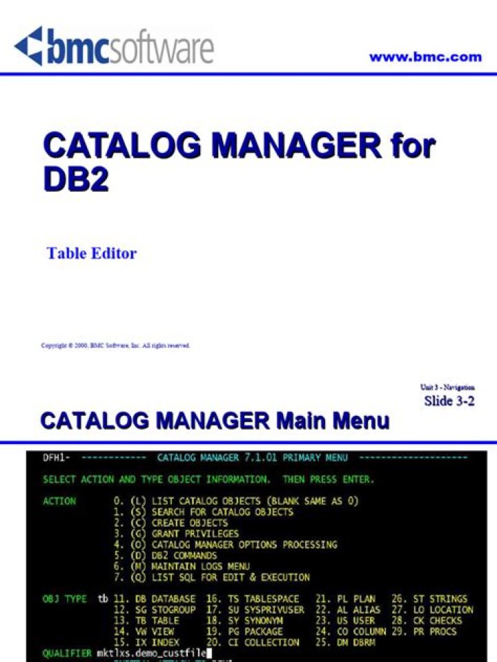 Change Manager for Db2 - Documentation for BMC AMI Catalog Manager for Db2 12.1