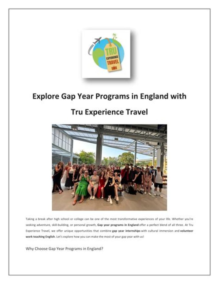 Gap Year Programs in England