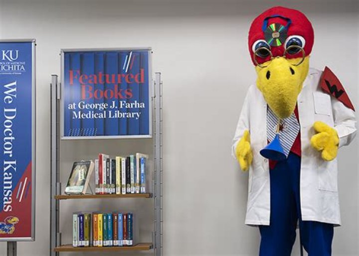 New library display features KU School of Medicine's historical JayDoc mascot