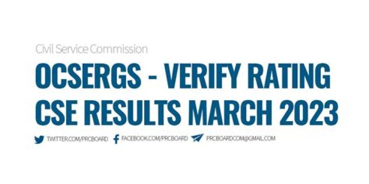 OCSERGS Verification Of Rating: March 2023 Civil Service Exam