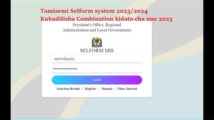 Selform System 2023 Tamisemi: A Guide To Access, Registration, And Login
