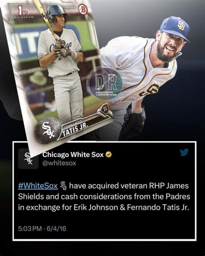 Trade Central: White Sox Acquire Shields For Johnson, Tatis Jr. — College Baseball, MLB Draft, Prospects